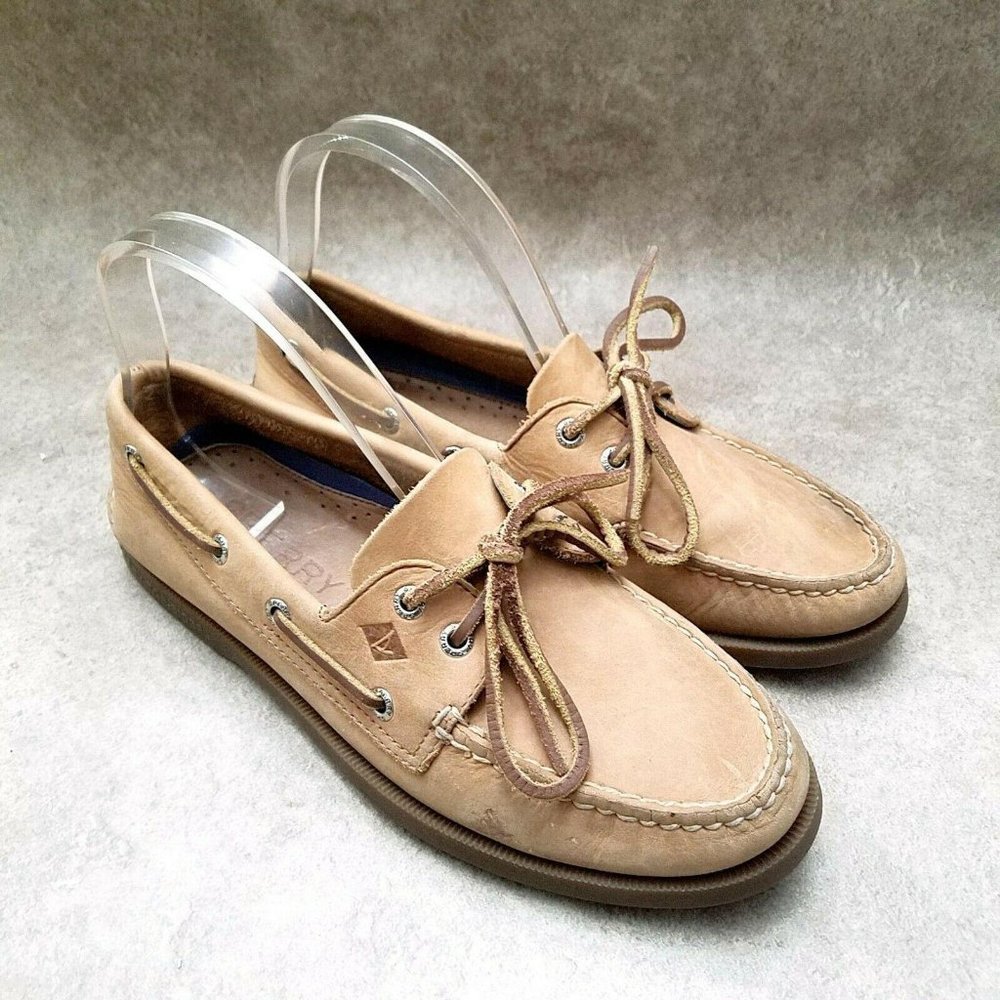 Sperry Light Tan Leather Classic Boat Shoes